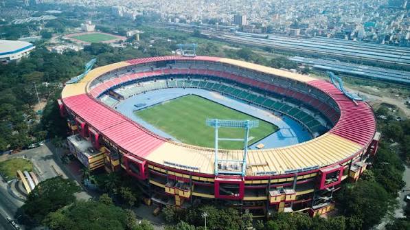 Jawaharlal Nehru Stadium aerial view